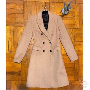 Practically Brand New ZARA XS Long Tan Peacoat